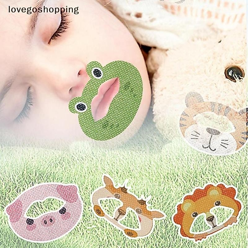 [lovego] 30 Pcs Crianças Dos Desenhos Animados Adesivos Anti-Ronco Dormir De Boca Fechada Remendo De Correção De Respira
