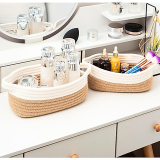 Cestas Armazenamento Corda Algodão Luxo Multiuso Decorativo - Organização e Beleza