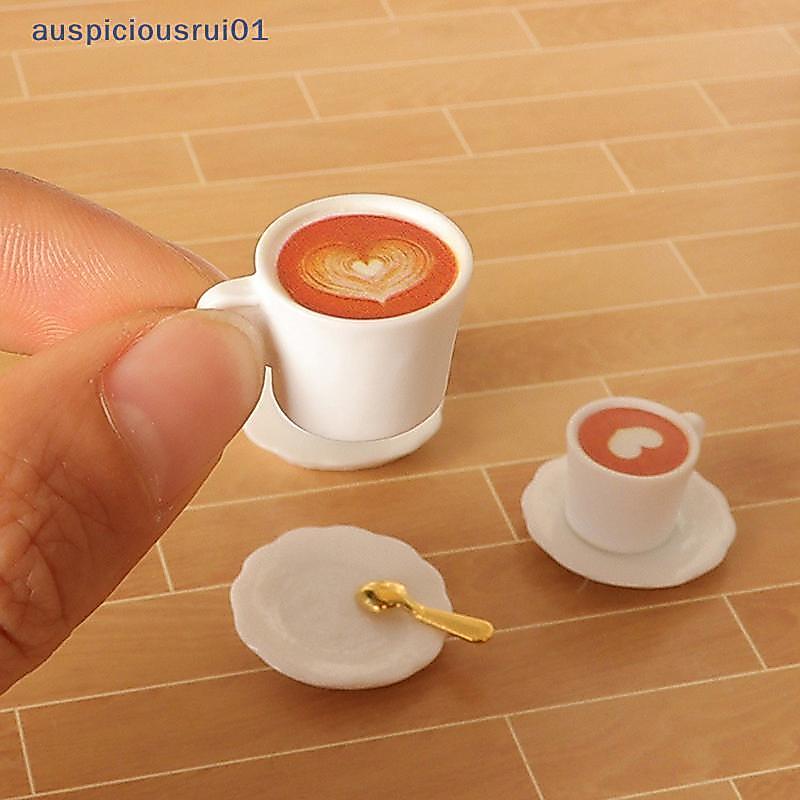 1/12 Casa De Bonecas Simulação Xícara De Café Conjunto Sala Estar Bebida Decoração Comida Brinquedos Acessórios Novo