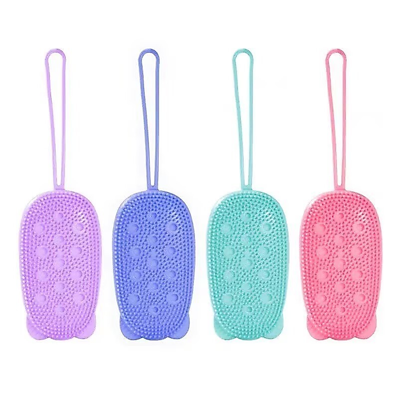 Escova de Banho em Silicone com Alça – Limpeza Corporal Suave e Eficiente