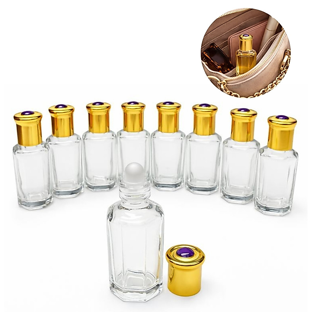 Kit 12 Frascos Vidro Roll On Perfume 12ml Portátil
