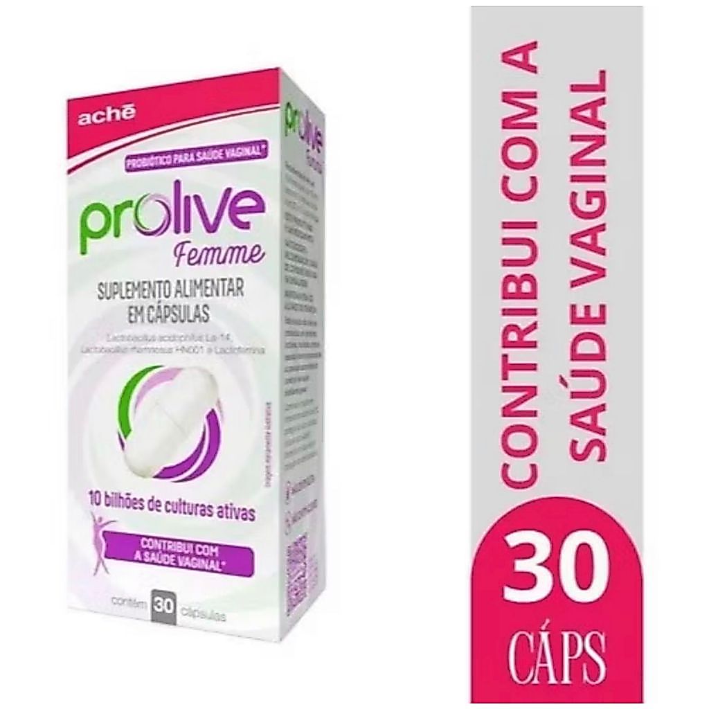 Prolive Femme 30 Cápsulas Probíotico Para saúde Vaginal