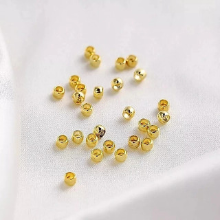 100-500 peças miçangas terminal fixa bola metal dourado/prata 2,5mm