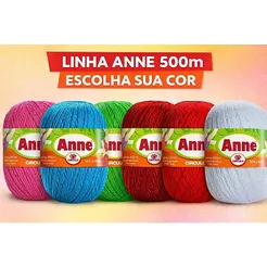 Linha para Crochê Anne Círculo 500m - 100% Algodão Mercerizado - Diversas Cores