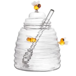 Meleira De Vidro Com Tampa Modelo Lovely Bee 470ml Lyor