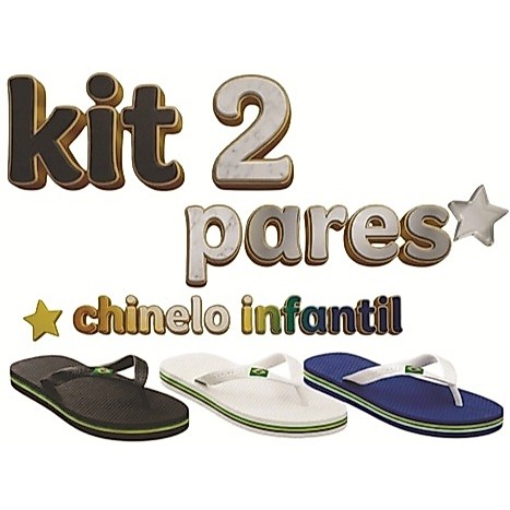 KIT 2 PARES DE CHINELO INFANTIL FILETE LATERAL BORRACHA MENINO MENINA MACIO CONFORTÁVEL ENVIO EM ATÉ 24 HS ÚTEIS