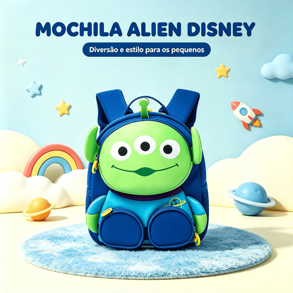 Mochila Infantil Alien Toy Story Escolar Passeio Disney