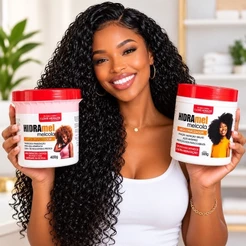KIT 2 EM 1 Mel Cola Fixador 500g + Máscara Mel Cola 400g Cachos Por 72 Horas Hidratação Definição