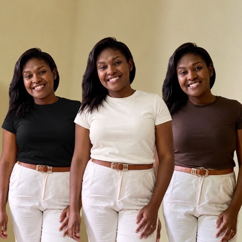 Kit 3 T-Shirt Algodão 30.1 feminina Confortável Estilosa Baby Look Casual Básica sem estampa gola redonda