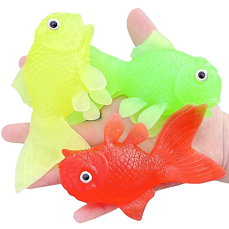 Simulação de borracha macia peixinho grande peixe falso jardim de infância brinquedos infantis presentes educativos joga