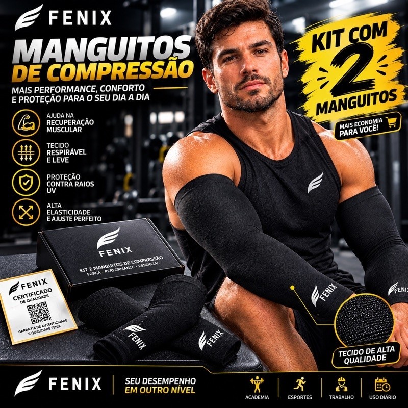 2 pares de Manguito Segunda Pele - Proteção Solar Manguito Vôlei