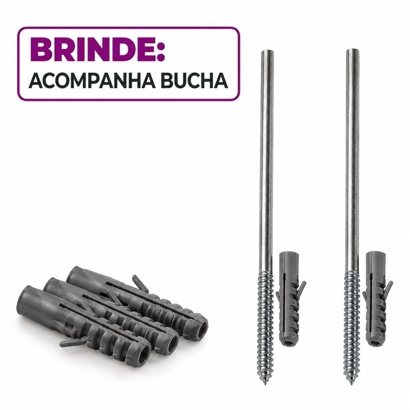 Kit Suporte Invisível 14cm Prateleira Com Bucha 8mm Aço Reforçado