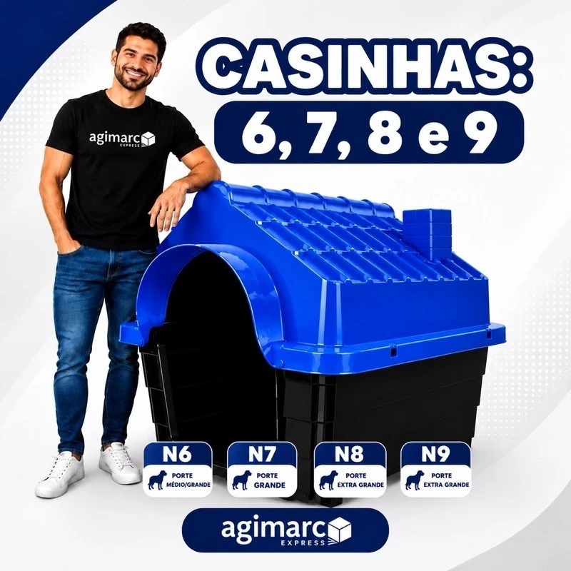 Casa Casinha Para Cachorro Plástica 6 7 8 9 Porte Médio Pequeno e Grande Extra Grande Big Proteção