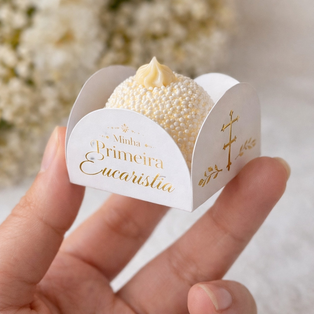 50 Forminha Personalizada Primeira Eucaristia | Primeira Comunhão Festa | Envio Rápido