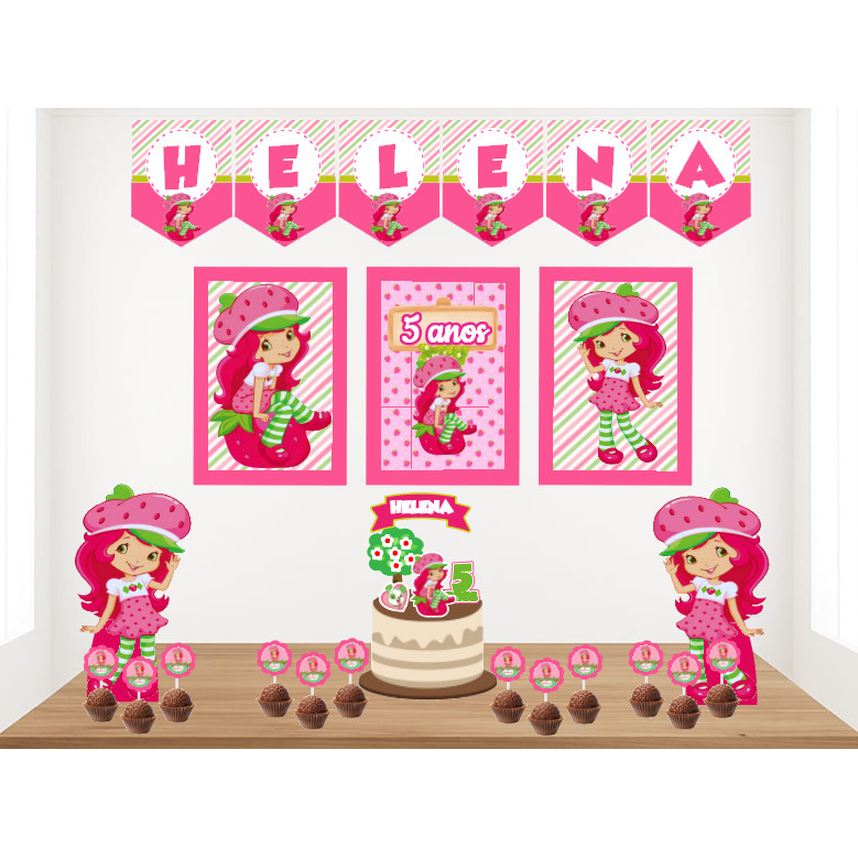 Kit Personalizado Festa Moranguinho Decoração Aniversário Mesversário Só Um Bolinho Lembrancinhas