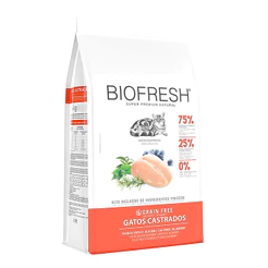 Ração 1,5kg Biofresh Gato Castrado Frango