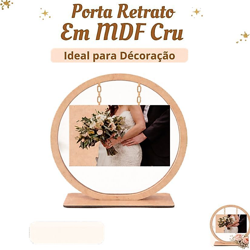 Kit Porta Retrato MDF Cru Personalizado 10x15 – Lembrancinha Casamento Aniversário Decoração de Mesa