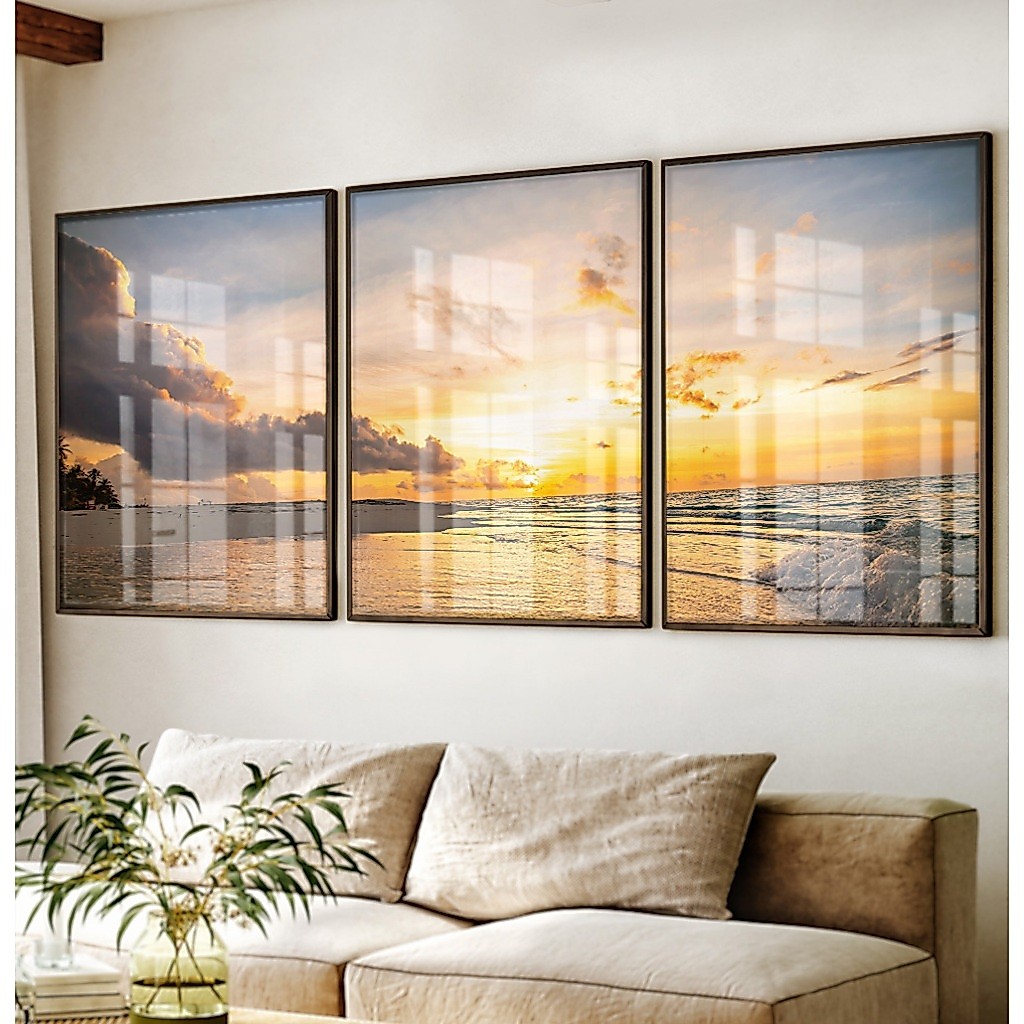 Quadro Paisagem Quadro Decorativo Sala Com Moldura Quarto Casal Quadro Mar Praia