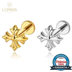 Lomiss Piercing Tragus Labret Titânio Chrome Hearts Zircônia Cravejada Conch Orelha Labial