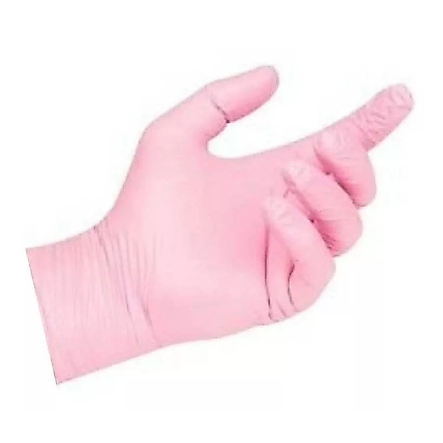 Luva Nitrílica Rosa/ Pink Descartavel C/100UN P, M, G