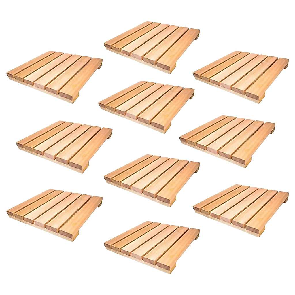 Kit 10 Deck De Madeira Modular 30x30 Pallet Palete Palet Estrado Strado - Promoção
