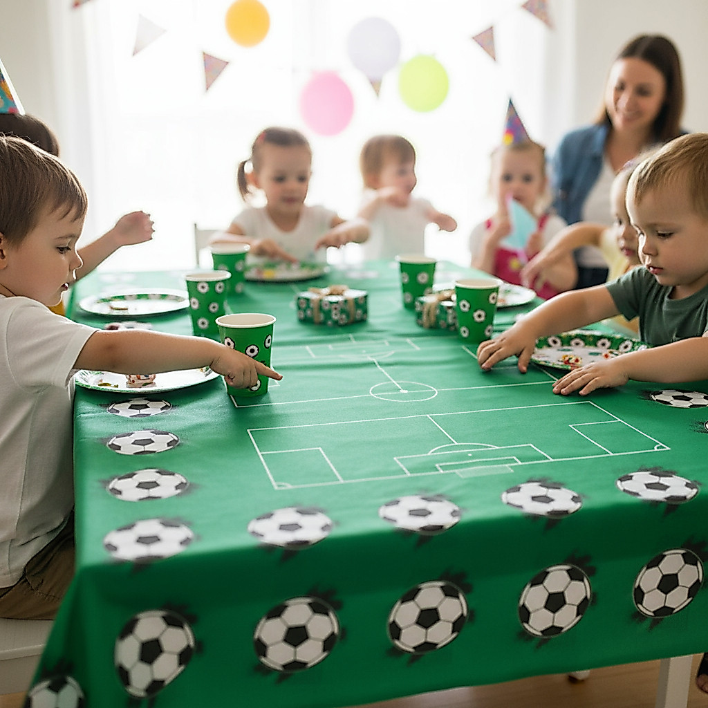 3m Tnt Estampado Toalha De Mesa Painel Decoração Aniversário Campo De Futebol Bolas Time