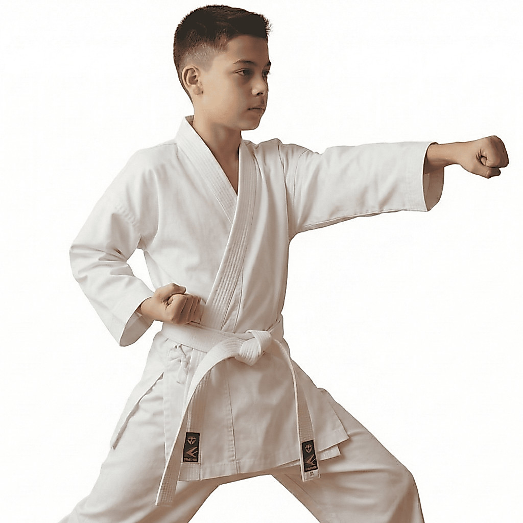 Kimono Karatê Infantil Branco C/ Faixa Inclusa | 100% Algodão Grosso Com Reforço Duplo