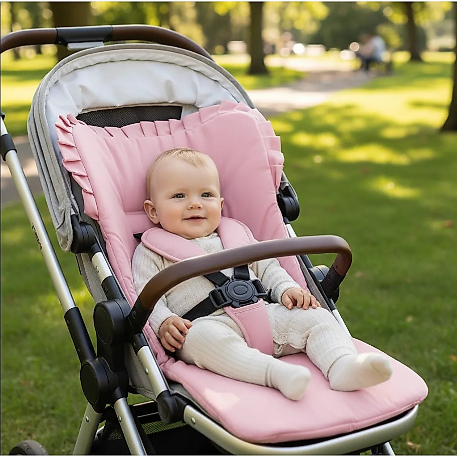 Capa de carrinho colchonete de bebê universal acolchoada macia opções estampadas e lisas