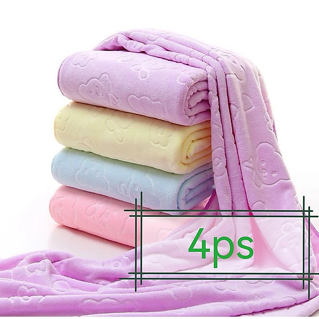 4PC Toalha De Banho Super Absorvente De Água De Secagem Rápida , Macia E Respirável Para Adultos Infantil
