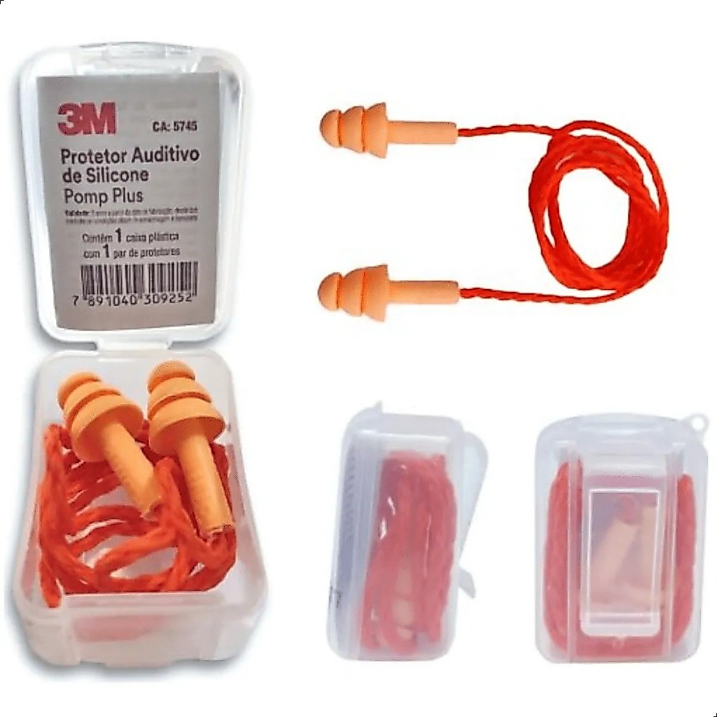 Imagem Protetor Auricular 3M Pomp Plus de Silicone - Cordão de Silicone CA 5745