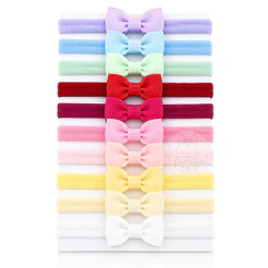 Kit 10 Faixinhas Laços Para Bebê RN Baby Rosa Cabelo