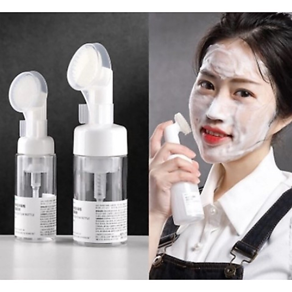 Frasco Pump 120/150ML Espumador Com Escova De Silicone Skin Care