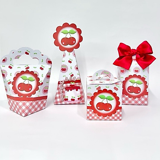 Personalizados Cerejinha l Kit Festa Cerejinha l Lembrancinhas Cerejinha l Pegue e Monte Cerejinha