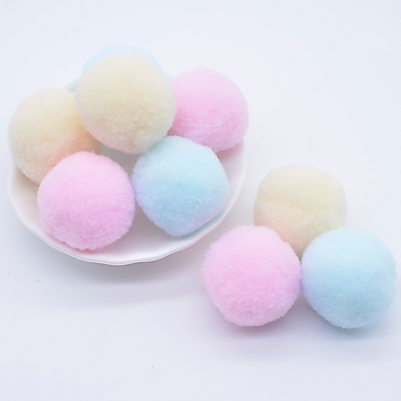 15pcs 3cm Pompons macios bola mofada para artesanato DIY casamento casa decoração clipes cabelo cabeça acessório
