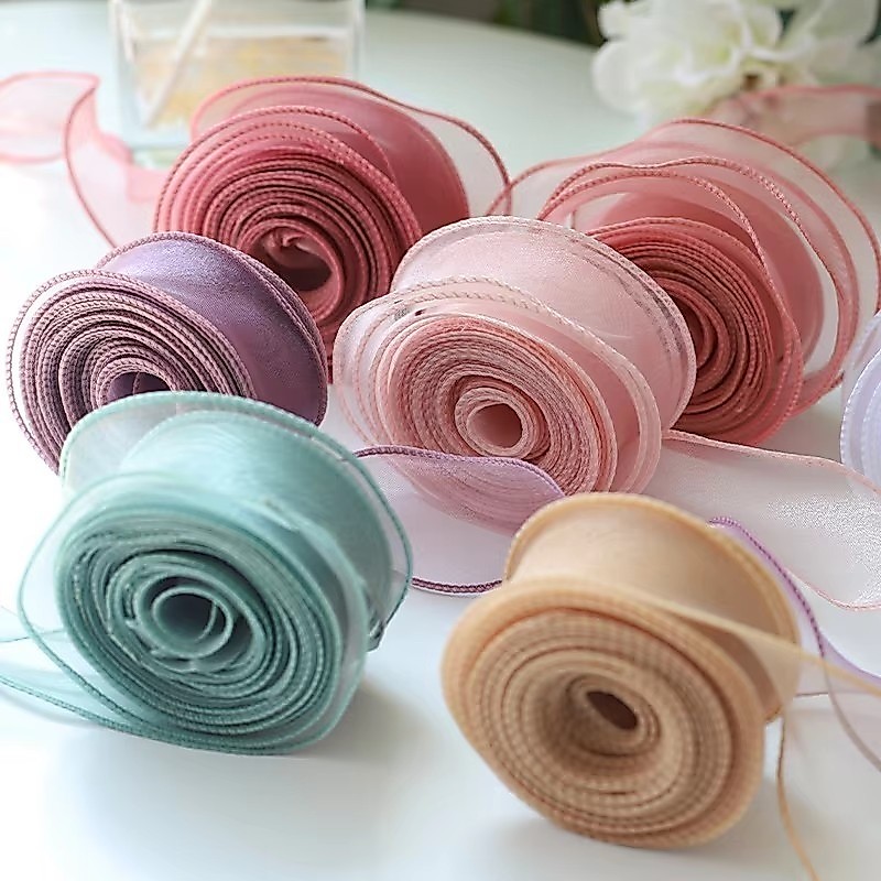 Fita De Seda Chiffon Rabo De Peixe DIY Presente De Aniversário Do Dia Dos Namorados Buquê floral Decoração De material