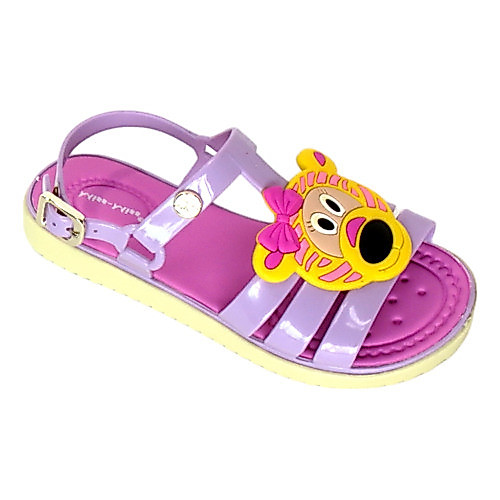 Sandália Feminina Infantil Flat Oncinha moda blogueira confortável Miss Miss Ref 20026