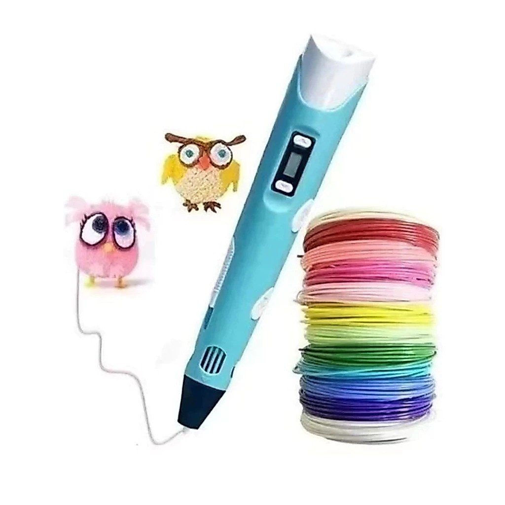 Caneta 3D Impressora Manual Infantil e Adulto Com Filamentos DIY Filamento Plastico Seguro Para Crianças