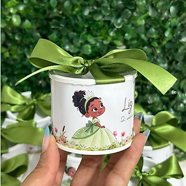 Kit tubolatas personalizadas Tiana • princesa e o sapo• Lembrancinha maternidade | aniversário | chá de bebê • 5x6