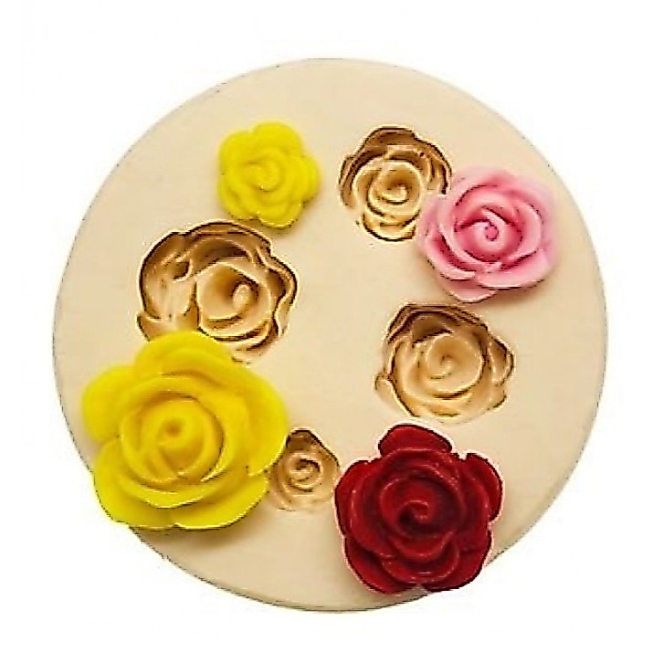 Molde de Silicone rosas 2  para doces, biscuit, artesanato, festa de aniversário e confeitaria