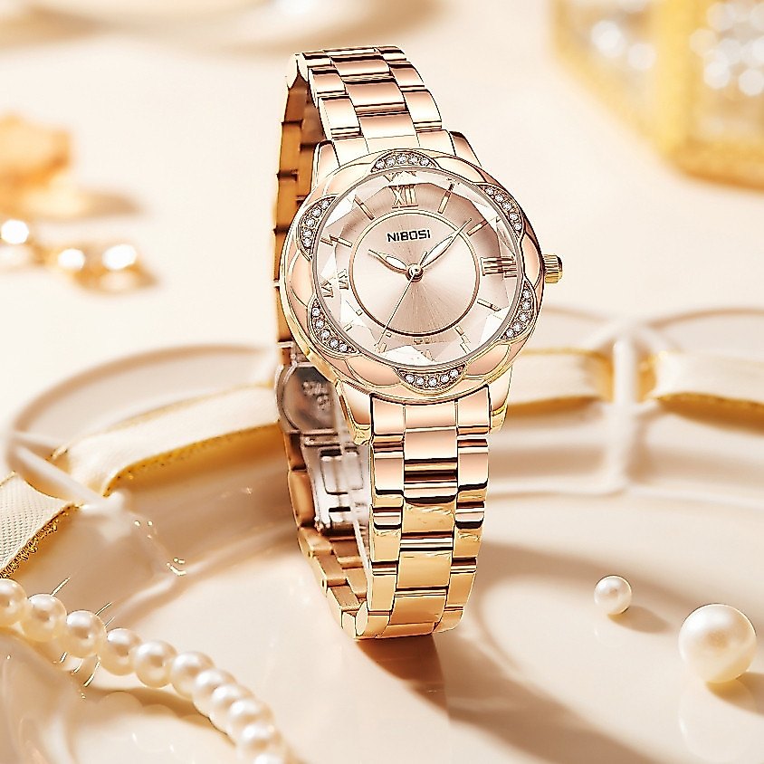 Relógio Feminino De Luxo NIBOSI Elegante , Moderno , À Prova D'água E Simples