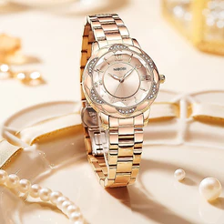Relógio Feminino De Luxo NIBOSI Elegante , Moderno , À Prova D'água E Simples