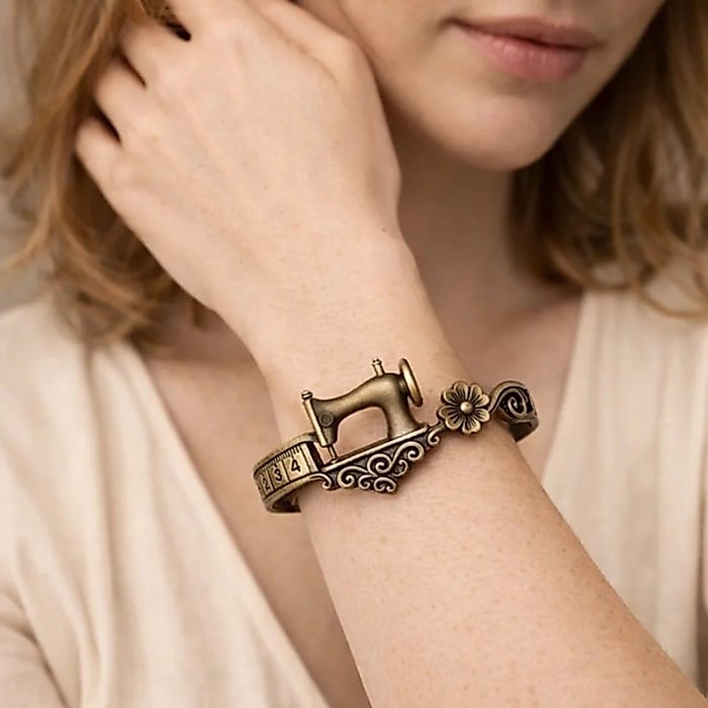 Costura VILKOR | Pulseira , De Punho Ajustável Elegante Vintage , Anel De Dedo Exclusivo Com Design Artesanal De Metal — imagem 2 de 2