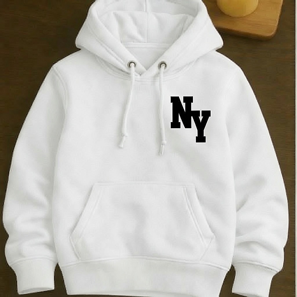 Casaco Moletom Infantil Masculino Canguru Capuz NY Flanelado Quentinho Estampado Alta Qualidade Tam 4 ao 16 Oferta