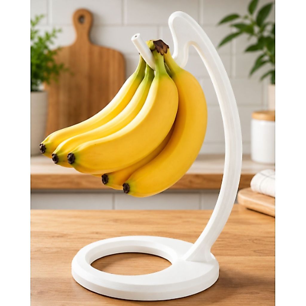Suporte Mesa Fruteira Gancho para Pendurar Bananas Multiuso Preto