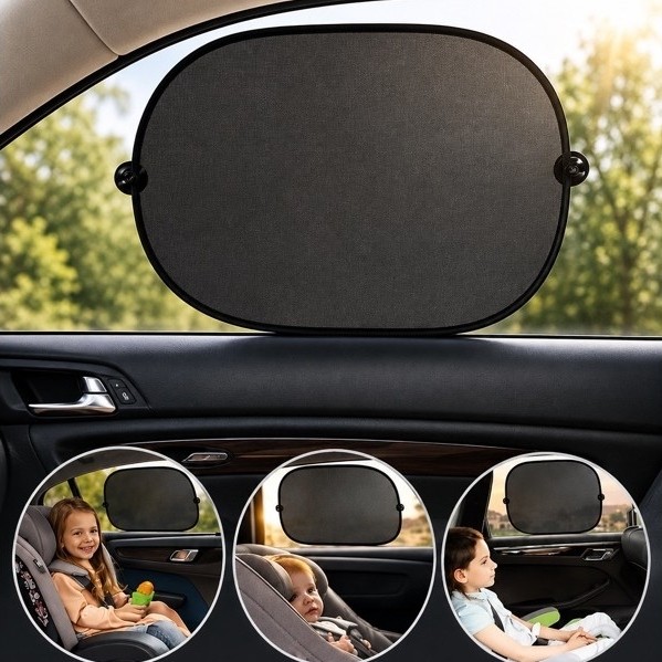 Kit 2 Protetor Solar Blackout Carro Infantil Para Bebe Proteção Com Ventosa Protetores