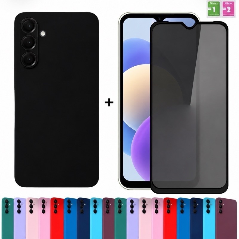 Kit Capa + Película Privacidade Para Samsung Galaxy A17 Capinha Aveludada