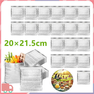100 Unidades/Pacote Saco De Folha De Alumínio 20×21.5cm, Isolamento Para Armazenamento De Bebidas Térmico Alimentos 