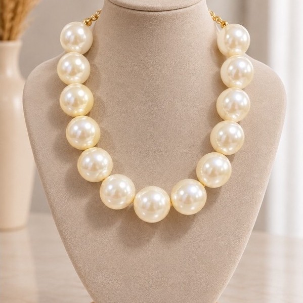 Colar de Pérolas Elegante Feminino Semijoia Clássica Sofisticada — imagem 2 de 2