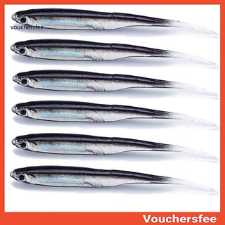 [VOU] 6 Pçs/Set Multicolor 10cm Soft Isca Peixe Jig Head Ferramentas De Equipamento De Pesca