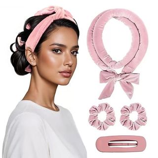 Conjunto de modelador de cachos sem calor, laço para cabelo, acessório para modelar o cabelo durante o sono, modelador d